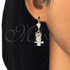 Arete Colgante 02.351.0003 Oro Laminado, Diseño de Búho, Pulido, Tres Tonos