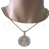 Dije Religioso 05.351.0013.1 Oro Laminado, Diseño de San Benito, Pulido, Tres Tonos
