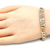 Pulsera con Placa 03.351.0004.07 Oro Laminado, Diseño de Elefante, con Granate and Blanca Cristal, Pulido, Tono Dorado (05 MM Thickness, 7 Inches Length)