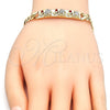 Pulsera con Placa 03.351.0004.07 Oro Laminado, Diseño de Elefante, con Granate and Blanca Cristal, Pulido, Tono Dorado (05 MM Thickness, 7 Inches Length)