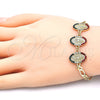 Pulsera Elegante 03.351.0007.1.08 Oro Laminado, Diseño de Guadalupe, con Multicolor Cristal, Pulido, Tono Dorado (05 MM Thickness, 8 Inches Length)
