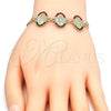 Pulsera Elegante 03.351.0007.1.08 Oro Laminado, Diseño de Guadalupe, con Multicolor Cristal, Pulido, Tono Dorado (05 MM Thickness, 8 Inches Length)
