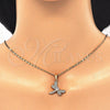 Juego de Arete y Dije de Adulto 10.316.0034 Oro Laminado, Diseño de Libélula, con Blanca Zirconia Cubica, Pulido, Tono Dorado