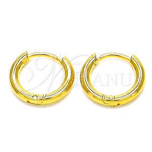 Argolla Huggie 02.355.0005.12 Acero Inoxidable, Pulido, Tono Dorado