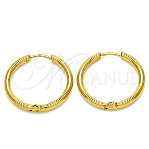 Argolla Huggie 02.355.0005.20 Acero Inoxidable, Pulido, Tono Dorado