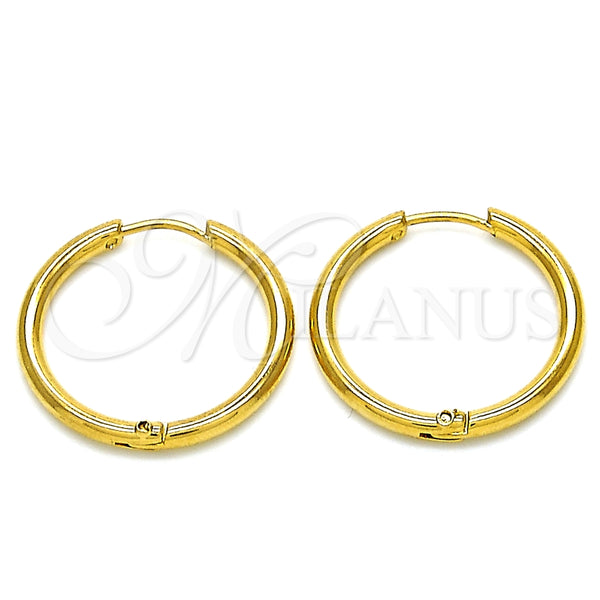 Argolla Huggie 02.355.0005.20 Acero Inoxidable, Pulido, Tono Dorado
