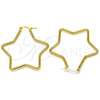 Argolla Mediana 02.356.0005.45 Acero Inoxidable, Diseño de Estrella, Pulido, Tono Dorado