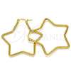 Argolla Mediana 02.356.0005.45 Acero Inoxidable, Diseño de Estrella, Pulido, Tono Dorado