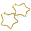 Argolla Mediana 02.356.0005.45 Acero Inoxidable, Diseño de Estrella, Pulido, Tono Dorado