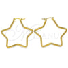 Argolla Mediana 02.356.0005.45 Acero Inoxidable, Diseño de Estrella, Pulido, Tono Dorado