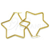 Argolla Grande 02.356.0005.55 Acero Inoxidable, Diseño de Estrella, Pulido, Tono Dorado
