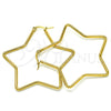 Argolla Grande 02.356.0005.55 Acero Inoxidable, Diseño de Estrella, Pulido, Tono Dorado