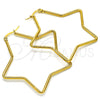Argolla Grande 02.356.0005.55 Acero Inoxidable, Diseño de Estrella, Pulido, Tono Dorado
