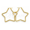 Argolla Grande 02.356.0005.55 Acero Inoxidable, Diseño de Estrella, Pulido, Tono Dorado