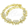 Pulsera Elegante 03.316.0031.07 Oro Laminado, Diseño de Elefante y Pescado, con Blanca Micro Pave, Pulido, Tono Dorado (05 MM Thickness, 7 Inches Length)