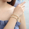 Pulsera Elegante 03.93.0010.07 Oro Laminado, Diseño de Bola, Mate, Tono Dorado (06 MM Thickness, 7 Inches Length)
