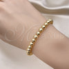 Pulsera Elegante 03.93.0010.07 Oro Laminado, Diseño de Bola, Mate, Tono Dorado (06 MM Thickness, 7 Inches Length)