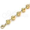 Tobillera Elegante 03.93.0012.10 Oro Laminado, Diamantado, Tono Dorado (08 MM Thickness, 10 Inches Length)