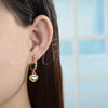 Argolla Huggie 02.63.2686.20 Oro Laminado, Diseño de Corazón, con Granate Zirconia Cubica and Blanca Cristal, Pulido, Tono Dorado