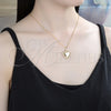 Collares con Dije 04.117.0005.20 Oro Laminado, Diseño de Corazón, Pulido, Tono Dorado (02 MM Thickness, 20 Inches Length)