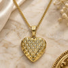 Collares con Dije 04.117.0008.20 Oro Laminado, Diseño de Corazón, Pulido, Tono Dorado (Grosor 02 MM, 20 Pulgadas de Largo)