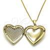 Collares con Dije 04.117.0007.20 Oro Laminado, Diseño de Corazón, Pulido, Tono Dorado (02 MM Thickness, 20 Inches Length)