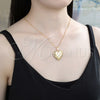 Collares con Dije 04.117.0006.20 Oro Laminado, Diseño de Corazón, Pulido, Tono Dorado (Grosor 02 MM, 20 Pulgadas de Largo)