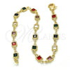 Pulsera Elegante 03.63.2065.08 Oro Laminado, con Multicolor Cristal, Pulido, Tono Dorado (05 MM Thickness, 8 Inches Length)