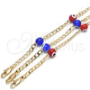 Pulsera Elegante 03.63.2066.07 Oro Laminado, Diseño de Ojo Griego, con Multicolor Opal, Pulido, Tono Dorado (04 MM Thickness, 7 Inches Length)