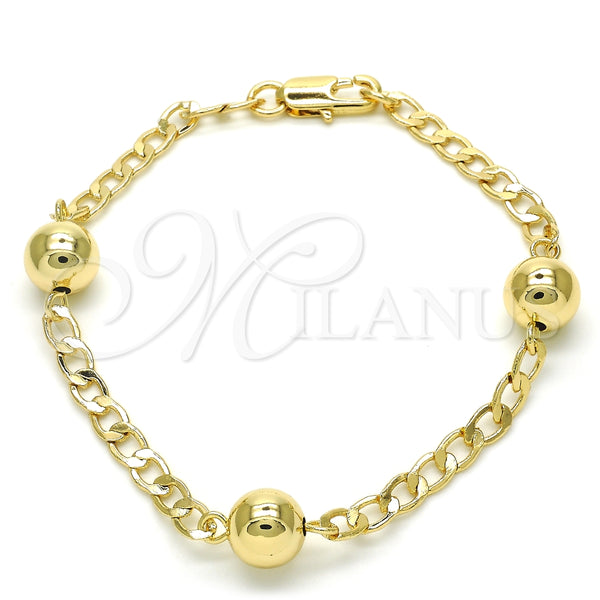 Pulsera Elegante 03.63.2068.07 Oro Laminado, Pulido, Tono Dorado (04 MM Thickness, 7 Inches Length)