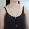 Rosario Mediano 09.213.0018.28 Oro Laminado, Diseño de Guadalupe y Crucifijo, Pulido, Tono Dorado