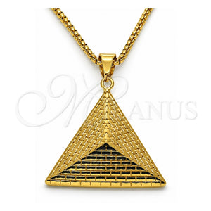 Collares con Dije 04.259.0012.30 Acero Inoxidable, Pulido, Tono Dorado (Grosor 03 MM, 30 Pulgadas de Largo)
