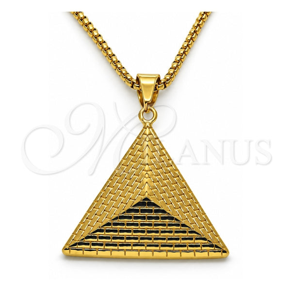 Collares con Dije 04.259.0012.30 Acero Inoxidable, Pulido, Tono Dorado (Grosor 03 MM, 30 Pulgadas de Largo)