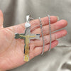 Collares con Dije 04.116.0002.30 Acero Inoxidable, Diseño de Crucifijo, Pulido, Dos Tonos (03 MM Thickness, 30 Inches Length)