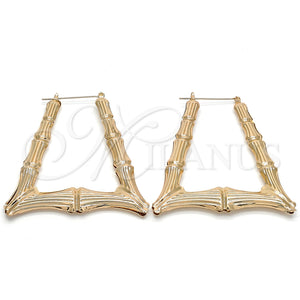 Argolla Extra Grande 02.359.0002.70 Oro Laminado, Diseño de Bambu, Pulido, Tono Dorado