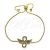 Pulsera Bolo Ajustable 03.155.0055.10 Oro Laminado, Diseño de Infinito, con Multicolor Micro Pave, Pulido, Tono Dorado (01 MM Thickness, 10 Inches Length)