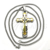 Collares con Dije 04.116.0024.30 Acero Inoxidable, Diseño de Cruz, Pulido, Dos Tonos (03 MM Thickness, 30 Inches Length)