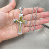 Collares con Dije 04.116.0025.30 Acero Inoxidable, Diseño de Crucifijo, Pulido, Dos Tonos (03 MM Thickness, 30 Inches Length)
