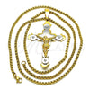 Collares con Dije 04.116.0035.30 Acero Inoxidable, Diseño de Crucifijo, Pulido, Dos Tonos (03 MM Thickness, 30 Inches Length)