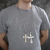 Collares con Dije 04.116.0038.30 Acero Inoxidable, Diseño de Cruz, Pulido, Dos Tonos (03 MM Thickness, 30 Inches Length)