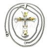 Collares con Dije 04.116.0038.30 Acero Inoxidable, Diseño de Cruz, Pulido, Dos Tonos (03 MM Thickness, 30 Inches Length)