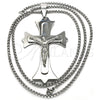 Collares con Dije 04.116.0042.30 Acero Inoxidable, Diseño de Crucifijo, Pulido, Tono Plateado (03 MM Thickness, 30 Inches Length)