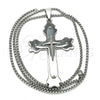 Collares con Dije 04.116.0044.30 Acero Inoxidable, Diseño de Cruz, Pulido, Tono Plateado (03 MM Thickness, 30 Inches Length)