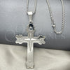 Collares con Dije 04.116.0044.30 Acero Inoxidable, Diseño de Cruz, Pulido, Tono Plateado (03 MM Thickness, 30 Inches Length)