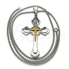 Collares con Dije 04.116.0051.30 Acero Inoxidable, Diseño de Cruz, Pulido, Dos Tonos (03 MM Thickness, 30 Inches Length)