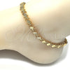Tobillera Elegante 03.100.0049.10 Oro Laminado, Diseño de Flor, Pulido, Tono Dorado (08 MM Thickness, 10 Inches Length)