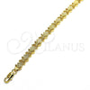 Tobillera Elegante 03.100.0049.10 Oro Laminado, Diseño de Flor, Pulido, Tono Dorado (08 MM Thickness, 10 Inches Length)