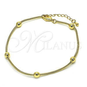 Pulsera Elegante 03.360.0004.08 Oro Laminado, Pulido, Tono Dorado (05 MM Thickness, 8 Inches Length)
