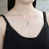 Collares con Dije 04.207.0004.18 Oro Laminado, con Multicolor Zirconia Cubica, Pulido, Tono Dorado (01 MM Thickness, 18 Inches Length)