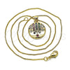 Collares con Dije 04.207.0004.18 Oro Laminado, con Multicolor Zirconia Cubica, Pulido, Tono Dorado (01 MM Thickness, 18 Inches Length)